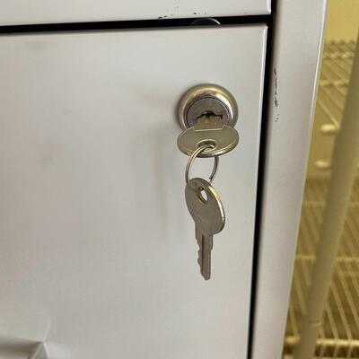 Lot 132 - Locking Metal Filing Cabinet