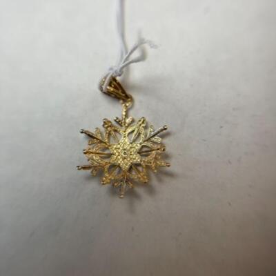 K614 14k Yellow and White Gold Snowflake Pendant 