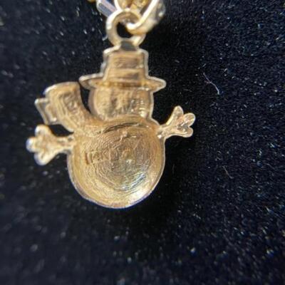 K616 14k Yellow Gold Snowman 18â€ Necklace 