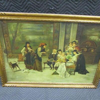 Lot 13 - Artist Signed Sitting Room Painting 43 1/2