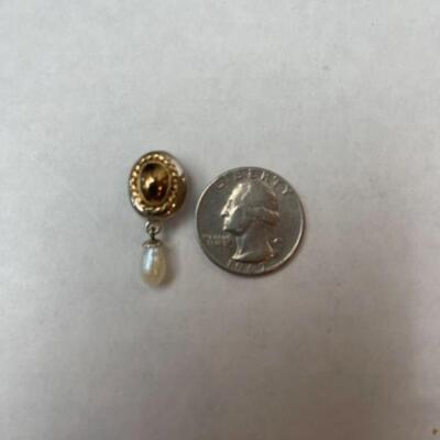 K618 14k Yellow Gold, Sterling, Pearl Pendant by Anita Selinger 