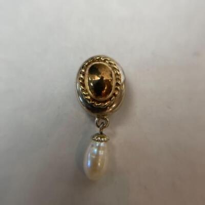 K618 14k Yellow Gold, Sterling, Pearl Pendant by Anita Selinger 