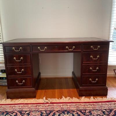 Lot 134 - Leather Top Desk by Sligh