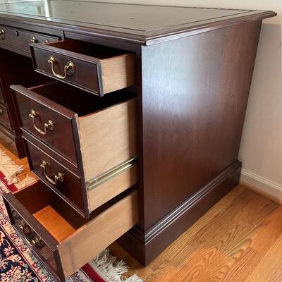 Lot 134 - Leather Top Desk by Sligh