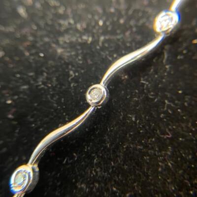 K621 14k White Gold CZ Bracelet 