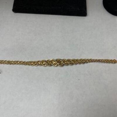 K622 14k Yellow Gold Diamond Cut Hollow Rope Bracelet 