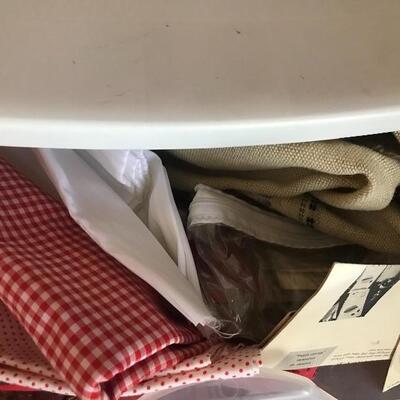 Lot 117B2:  Large lot of Crochet Newborn Hats, (Craft Fair Stock), Sewing, and Storage. 