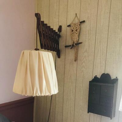Lot 116B2:  Macrame Owl, Swing-Arm Lamp and More