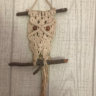 Lot 116B2:  Macrame Owl, Swing-Arm Lamp and More