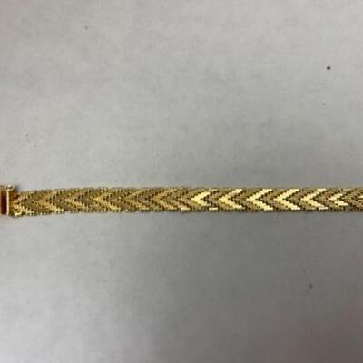 K625 14k Yellow Gold â€œVâ€ Shaped Link Bracelet 