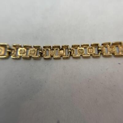 K628 14k Yellow Gold Diamond Cut Link Bracelet 
