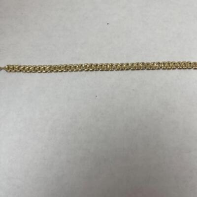 K628 14k Yellow Gold Diamond Cut Link Bracelet 