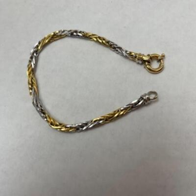 K629 18k Yellow and White Gold Open Weave Bracelet 