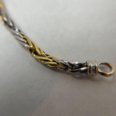 K629 18k Yellow and White Gold Open Weave Bracelet 