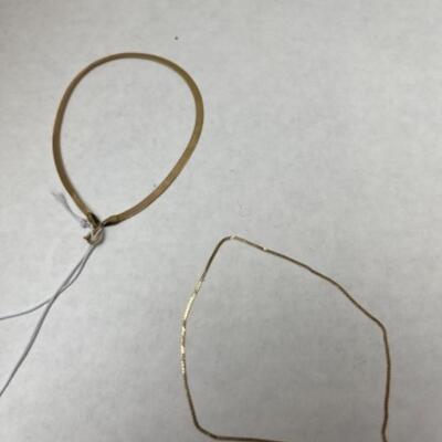 K633 14k Yellow Gold 8â€ & 9â€ Herringbone Bracelets 