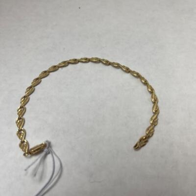 K635 14k Yellow Gold Leaf Link Bracelet 8â€ 
