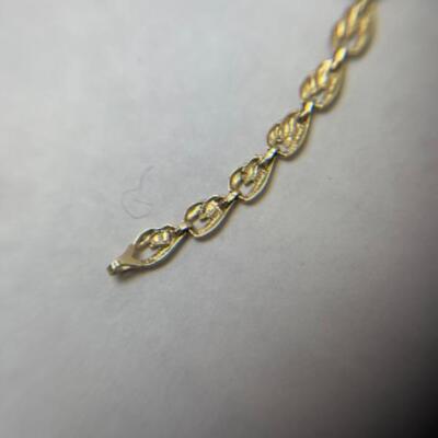 K635 14k Yellow Gold Leaf Link Bracelet 8â€ 