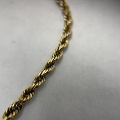 K637 14k Yellow Gold Rope Bracelet 