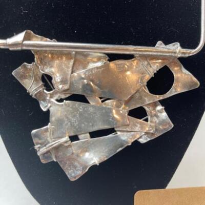 K638 Artisan Made Sterling Necklace and Earring Set by Kathryn Pearce