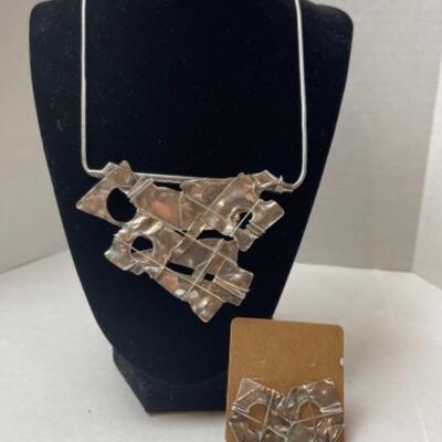 K638 Artisan Made Sterling Necklace and Earring Set by Kathryn Pearce