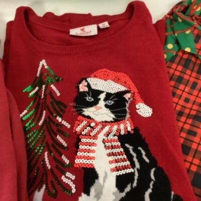 G - 820  Christmas Sweater Size 3 X  & Mini Tree Lot 