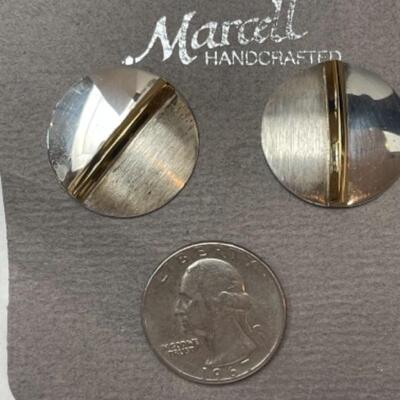 K643 Artisan Silver & Vermeil Necklace and Silver Earrings by Marcell 