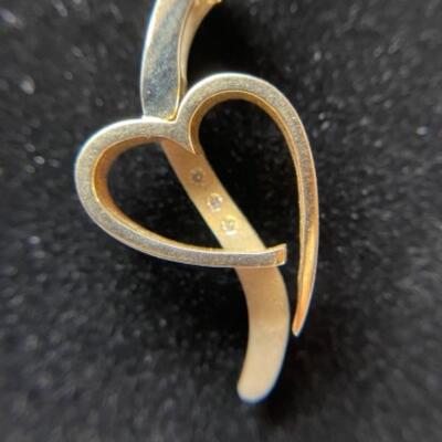 K644 14k Yellow and White Gold Diamond Pendant 