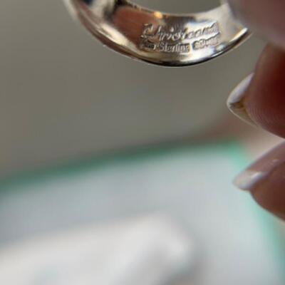 K646 Sterling Sea glass Necklace and Ring 