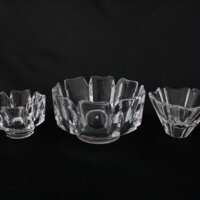 Lot #200: Vintage Orrefors Sweden Crystal Candy Dish Set