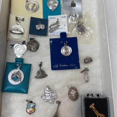 K647 Lot of 19 Sterling Silver Charms 