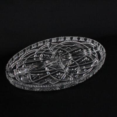 Lot #201: Vintage Cut Crystal Serving Platter 