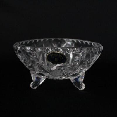 Lot #202: Vintage Bohemia Cut Crystal Footed Candy Dish Set