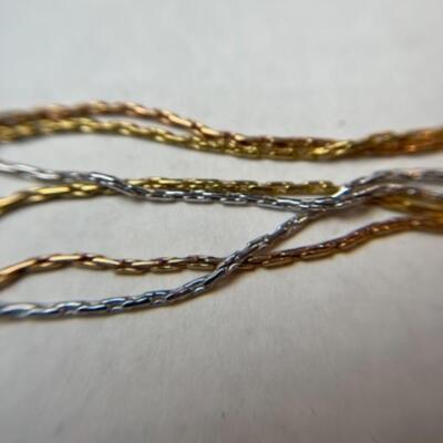 K648 14k Tri-Colored Gold Necklace and Earrings 