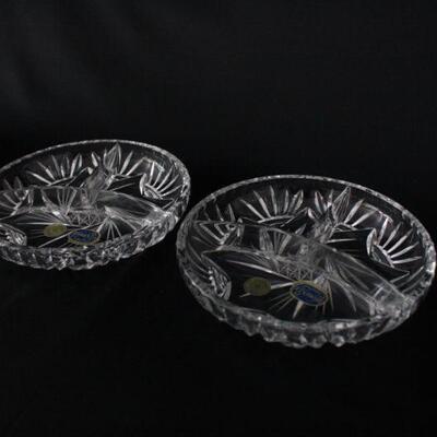 Lot #203: Vintage Bohemia Cut Crystal Candy Dish Set