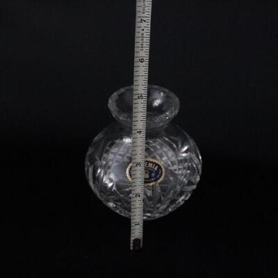 Lot #204: Vintage Bohemia Cut Crystal Candy Dish and Vase 