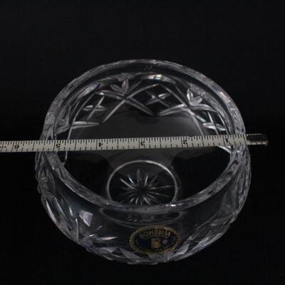 Lot #204: Vintage Bohemia Cut Crystal Candy Dish and Vase 