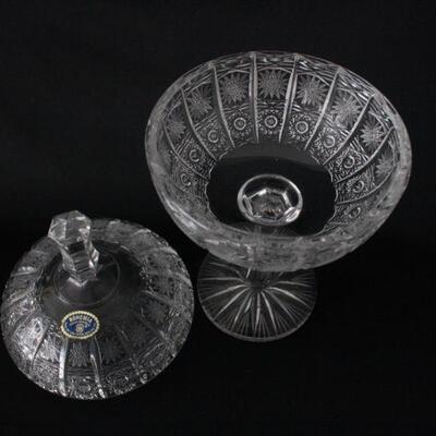 Lot #206: Vintage Bohemia Cut Crystal Pedestal Candy Dish
