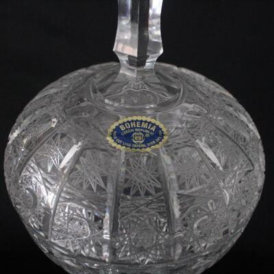 Lot #206: Vintage Bohemia Cut Crystal Pedestal Candy Dish