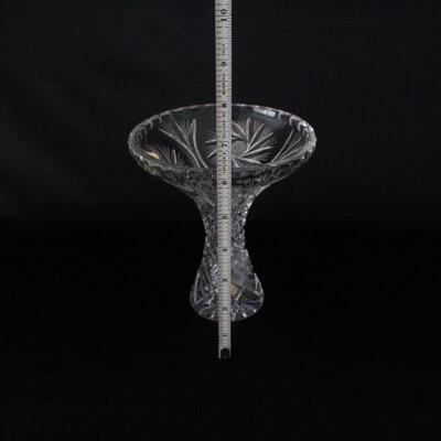 Lot #207: Vintage Bohemia Hand Cut Crystal Corset Vase Czech Republic