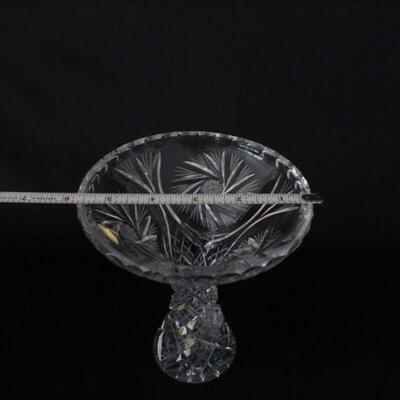 Lot #207: Vintage Bohemia Hand Cut Crystal Corset Vase Czech Republic