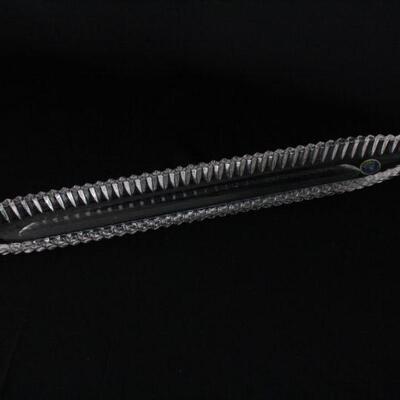 Lot #208: Vintage Bohemia Hand Cut Crystal Extra Long Serving Dish
