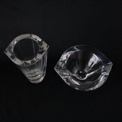 Lot #210: Orrefors Sweden Leaded Crystal Vase and Candy Dish