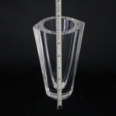 Lot #210: Orrefors Sweden Leaded Crystal Vase and Candy Dish