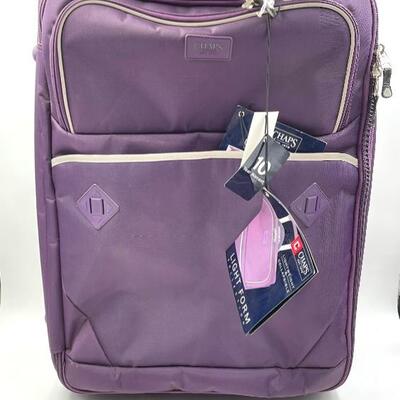 CHAPS LARGE â€œLIGHT FORMâ€ ROLLING PURPLE SUITCASE