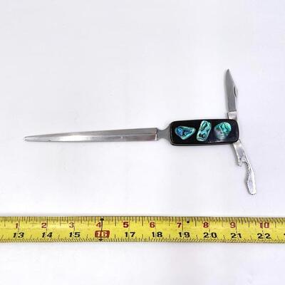 STONE INLAY LETTER OPENER MULTI-TOOL