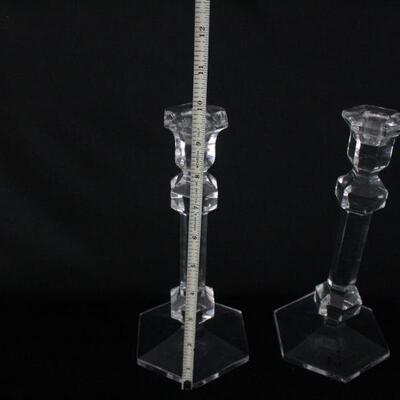 Lot #223: Set of Two Cut Crystal Candle Sticks 