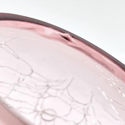 PURPLE CRACKLE GLASS VASE