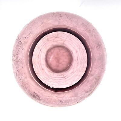 PURPLE CRACKLE GLASS VASE