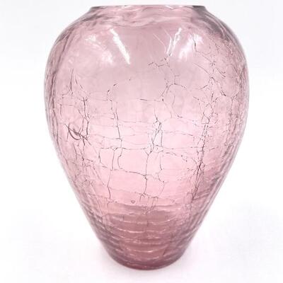PURPLE CRACKLE GLASS VASE