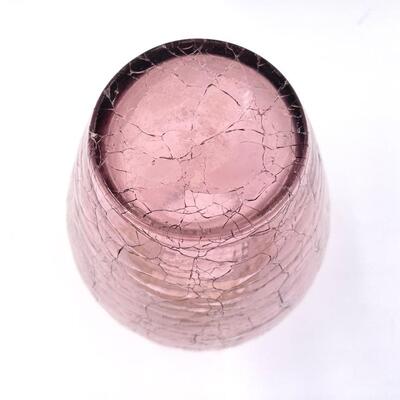 PURPLE CRACKLE GLASS VASE